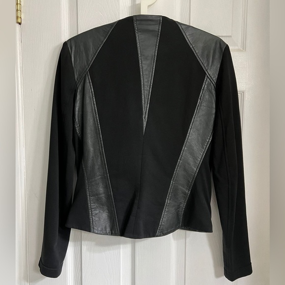 Helmet Lang Black Lamb Leather and Cotton Bomber Sz S Small - Picture 4 of 8